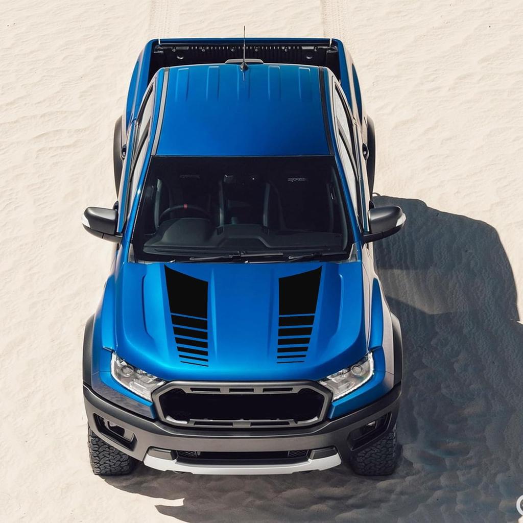 Ramuel Compatible With 2PCS Car Hood Cover Vinyl Stripe Stickers Racing Stripes Auto Bonnet Hoods Bumper Decoration Decals Graphics Accessories For