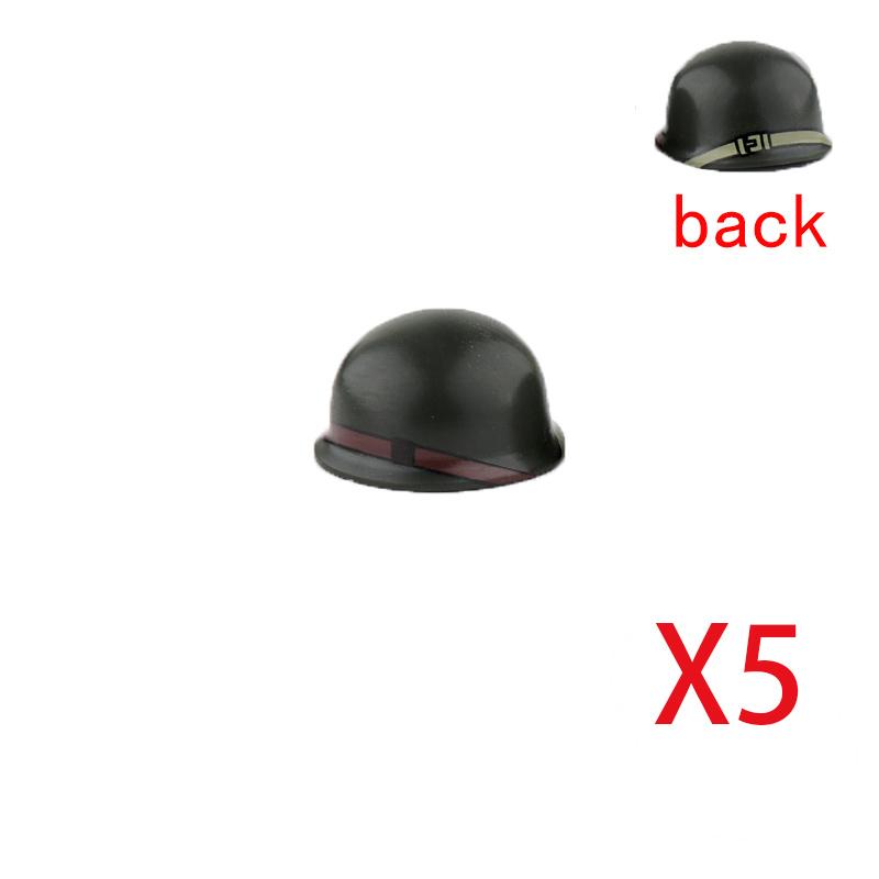 Military Building Blocks Accessories Figure Soldier Helmet Toy USSR USA UK Japanese Hat Mini Brick Hood Mask Flamethrower