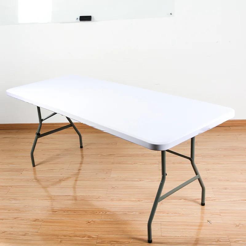 Rectangle Picnic Table Cloth, Elastic Fitted Tablecloths for 6 Foot Tables, Washable Polyester Table Cover for Picnic, Camping