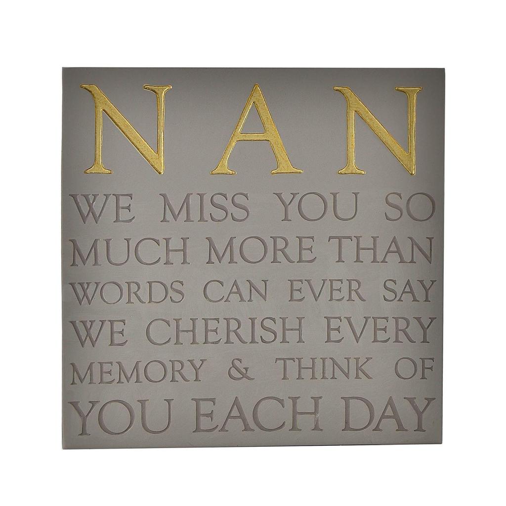 Thoughts of You Memorial Square Plaque - Nan