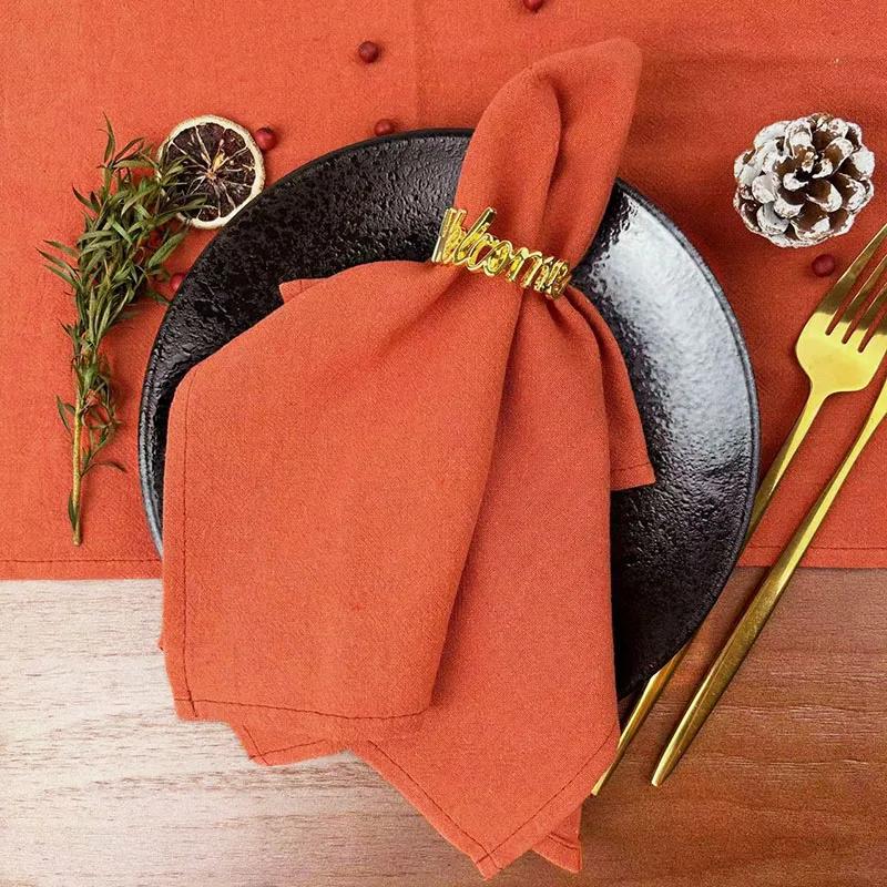4PCS 30X45CM Cloth Napkins 100% Cotton Fabric Dinner Kitchen Towels Table Design Mat Weddings Baby Shower Christmas Decoration