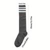 1 Paar Kniehohe Röhrensocken für Damen, Geeignet für Ganzjahreswärme - Unifarben & Gestreifte Sportsocken, Beinwärmer für Sport & Freizeit