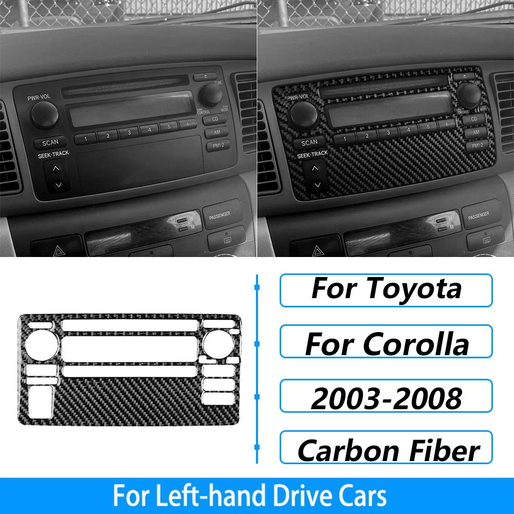 For Toyota Corolla 2003-2008 Carbon Fiber Central Control Gear Shift Air Vent AC CD Window Lift Trim Set Car Accessories Sticker