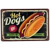 Hamburgers Plaques Métalliques Hot-Dogs Imprimé Affiche Vintage Décor Mural Cuisine Magasin de Fast-Food Plaque Murale Peinture sur Plaque de Fer