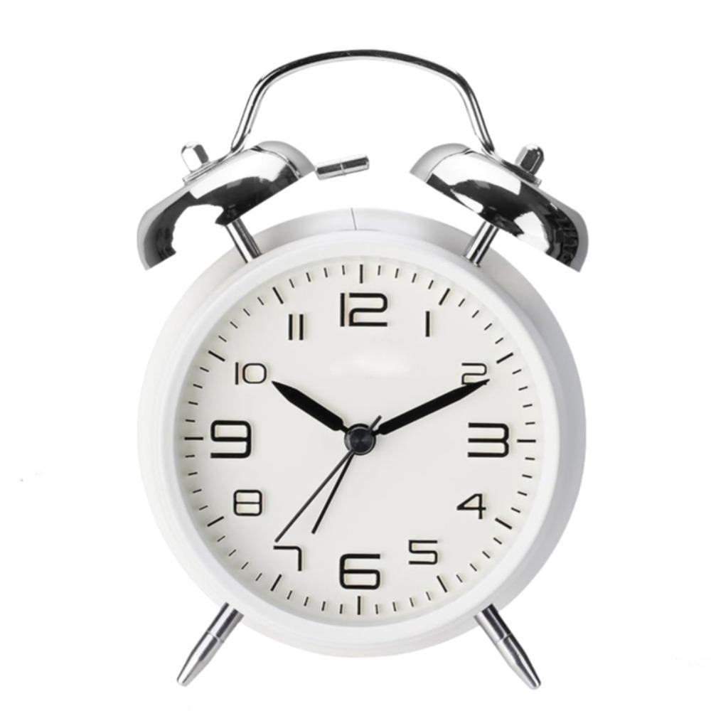 Metal Frame Silent Twin Bell Loud Alarm Clock Luminous Table Clock Student Alarm Clock  Living Room