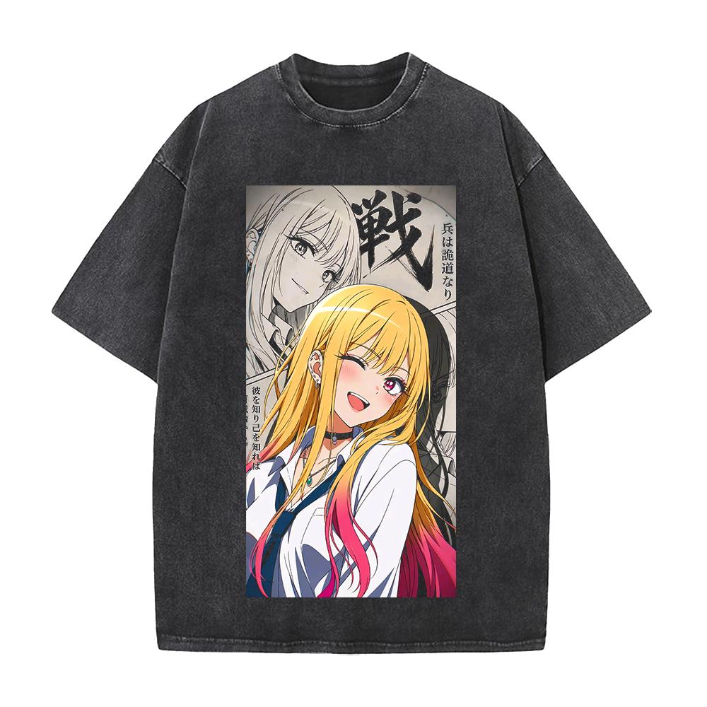 My Dress Up Darling Marin Kitagawa Γραφικό T-shirt Άνδρες Γυναίκες Φαρδιά Ρούχα Πλυμένο Βαμβακερό T-shirt Καθημερινό T-shirt Vintage Streetwear