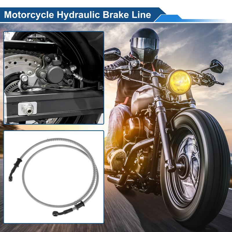 UXCELL 120cm Motorcycle Brake Clutch Oil Hose Line Silver Tone