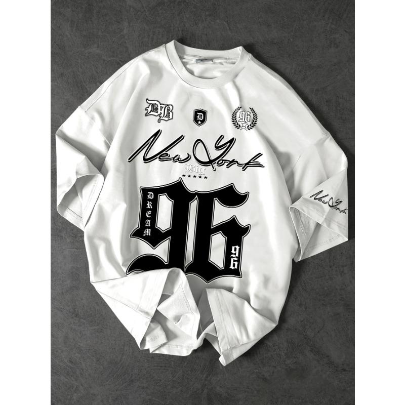 Summer 2025 New Men's T-shirt 96 Printed Digital Baseball Jacket Casual Sports Polyester Men's T-shirt