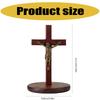 Wooden Crucifix Cross with Detachable Stand 3.93" Standing Catholic Wood Jesus Christ Cross Table Centrepiece Home Decor