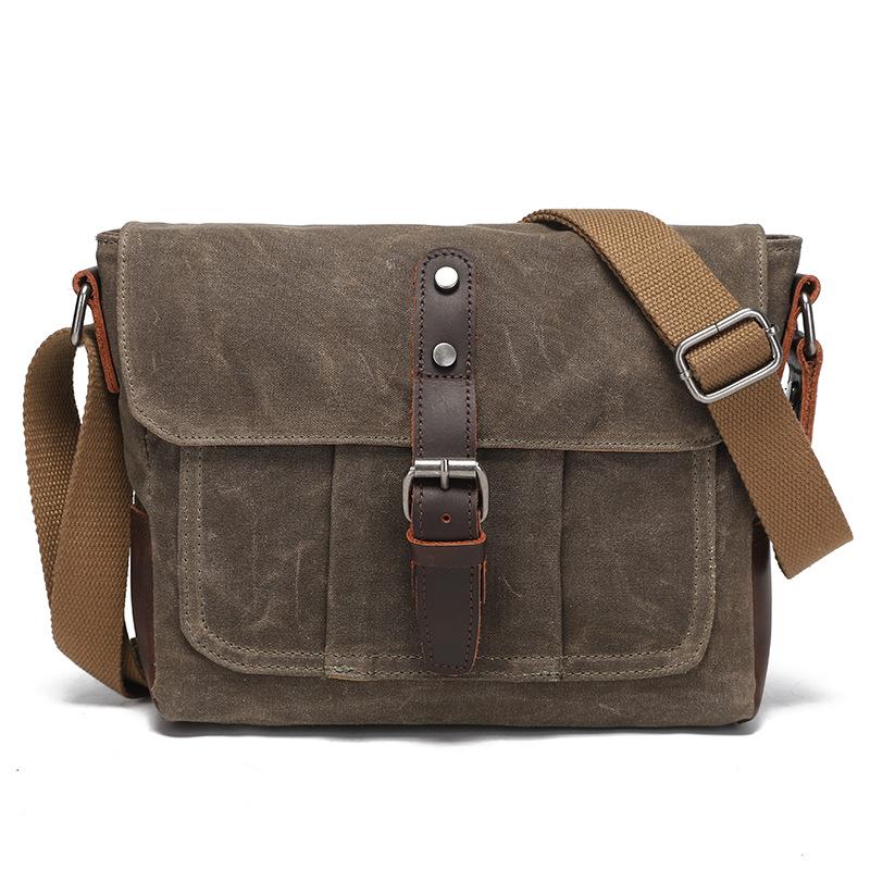 New Vintage Canvas Shoulder Bag Casual Men's and Women's Crossbody Bag Handheld Camera Bag Postman Bag for Out-of-home Travel
