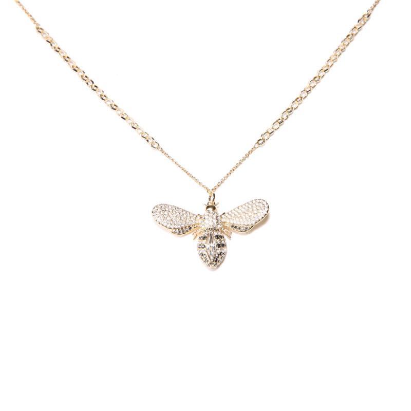 Swarovski Lisabel Bee Shaped Design Crystal Gold Plated Necklace Women necklace MS08-5394212 F,Gold