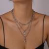 Women European Exaggerated Long Choker Oil Dripping Heart Butterfly Snake Element Jewelry Punk Hip Hop Layered Necklace
