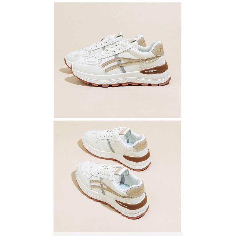 Womens PU Leather Retro Running Shoes Lightweight Platform Sneakers
