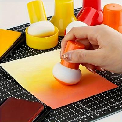 9pcs Stencil Brush Set & Sponge Pouncers with Gourd Handles for Crafts, Wet and Dry Use - Ink Dabbers for Scrapbooking, Card Making & Mixed Media Art