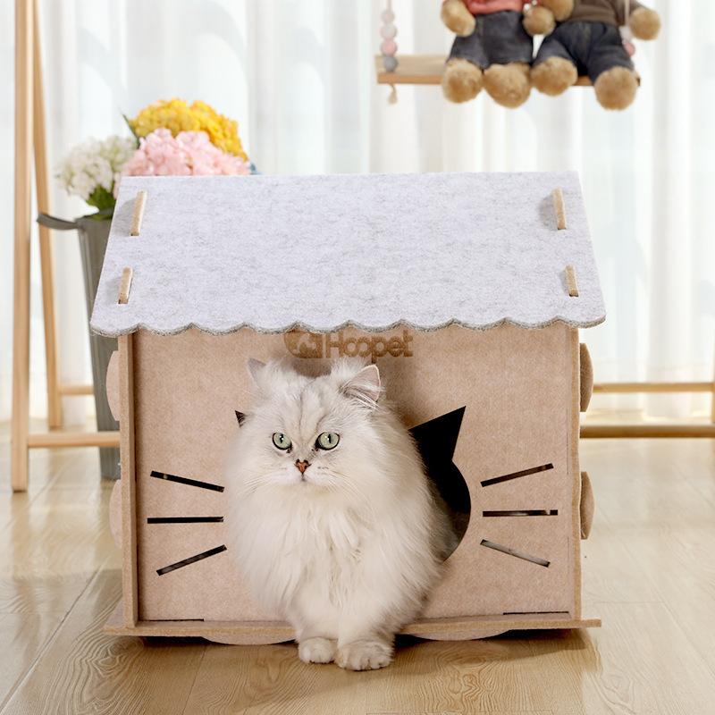 Soft Cat Bed Deep Sleep House Dog Cat Winter House Removable Cushion Enclosed Pet Tent For Kittens Puppy Supplies Cat House