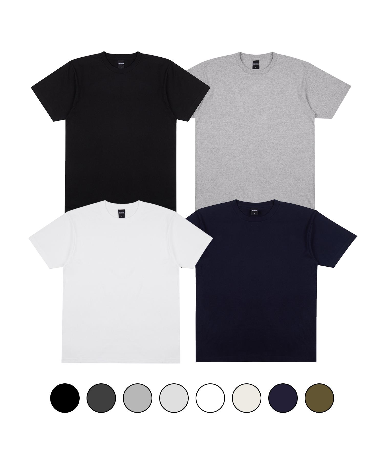 Cream Soda Lab [2Pack] Basic Semi-Oversized Short Sleeve T-Shirt (Type B) Navy Xxl (4)