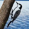 Stainless Steel Tree Bird Art Metal Woodpecker Sculpture Garden Yard Decoration Creative Outdoor Ornament for Garden Decor