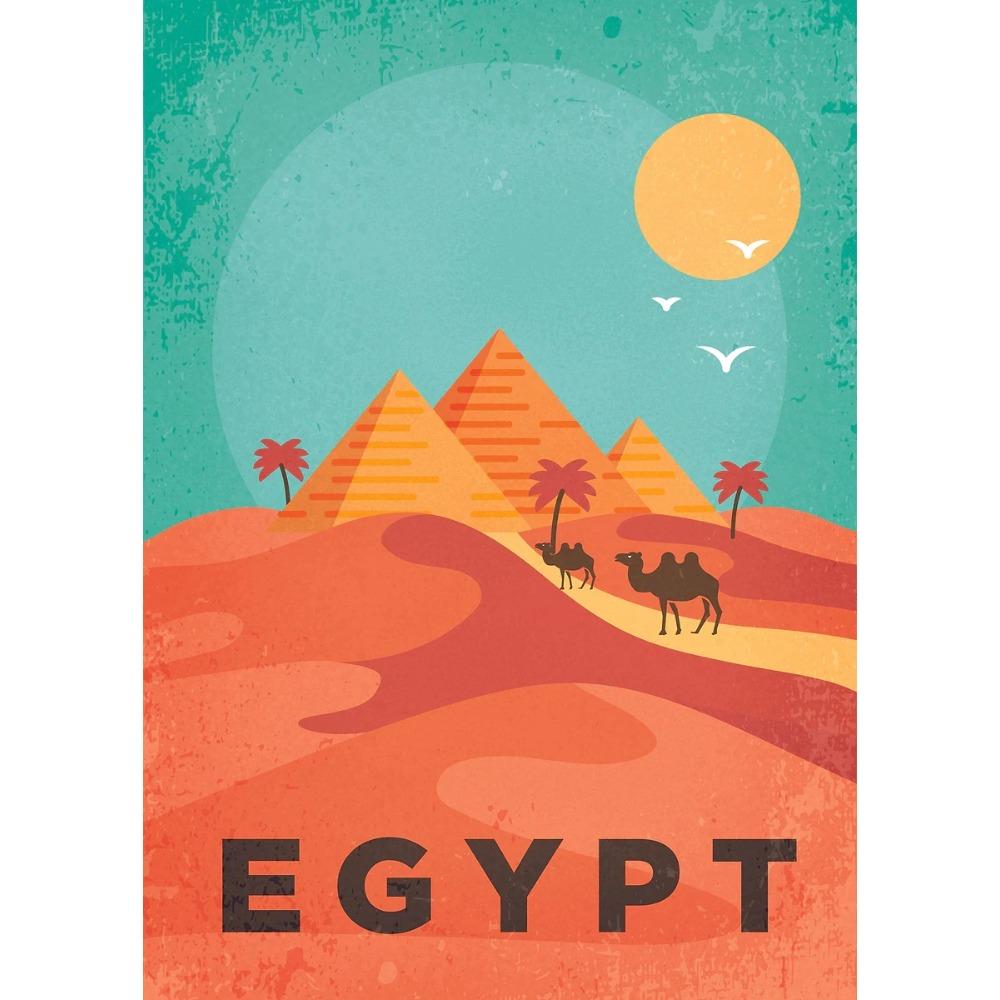 Majestic Pyramids of Giza Egypt Posters Egyptian Sphinx Travel Prints Canvas Painting Wall Art Pictures Home Living Room Decor