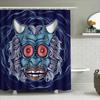 Tuniu Blue Yokai Face Japanese Noh Mask Bathroom Curtain For Room Decor Wall Hanging Shower Curtain