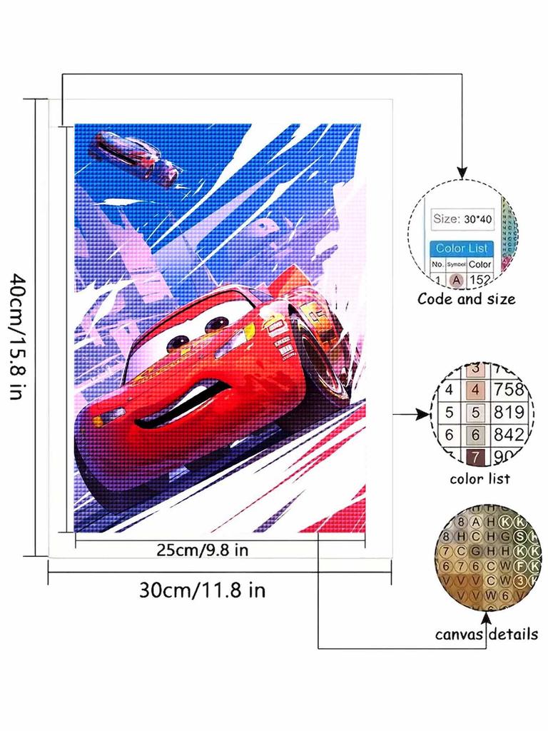 DIY Diamond Painting McQueen Cross Stitch Kit Mosaic Art Diamond Painting Full Circle Diamond Home Decoration