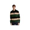 Stripe Microsuede Tanner Color Block Striped Pullover Long Sleeve Polo Shirt Men Tops Black KHM032334-001