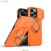 Armor Magnetic Case For 17 16 15 14 13 Pro Max Plus Camera Protect Ring Holder Cover
