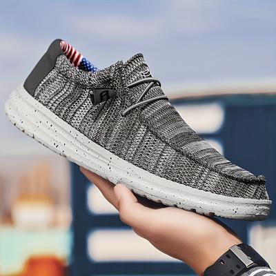 Zapatos Mocasines Cómodos Antideslizantes para Hombre con Cordones Decorativos, Zapatillas Slip-on Transpirables para Primavera y Verano