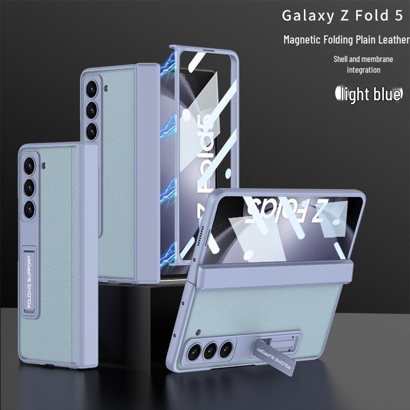 

Samsung Z Fold5 Leather Magnetic Hinge Case with Full Coverage Film and Creative Design Samsung Galaxy Z Fold5