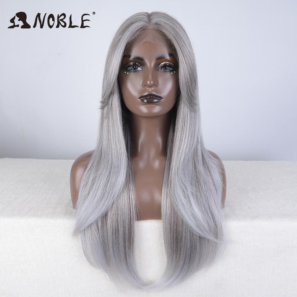Perruque Noble en Dentelle Synthétique 26" Lisse Ombrée Dentelle Perruque Cosplay Perruque à Raie en Dentelle Perruques Blondes Pour Femmes Perruque Synthétique Perruque en Dentelle
