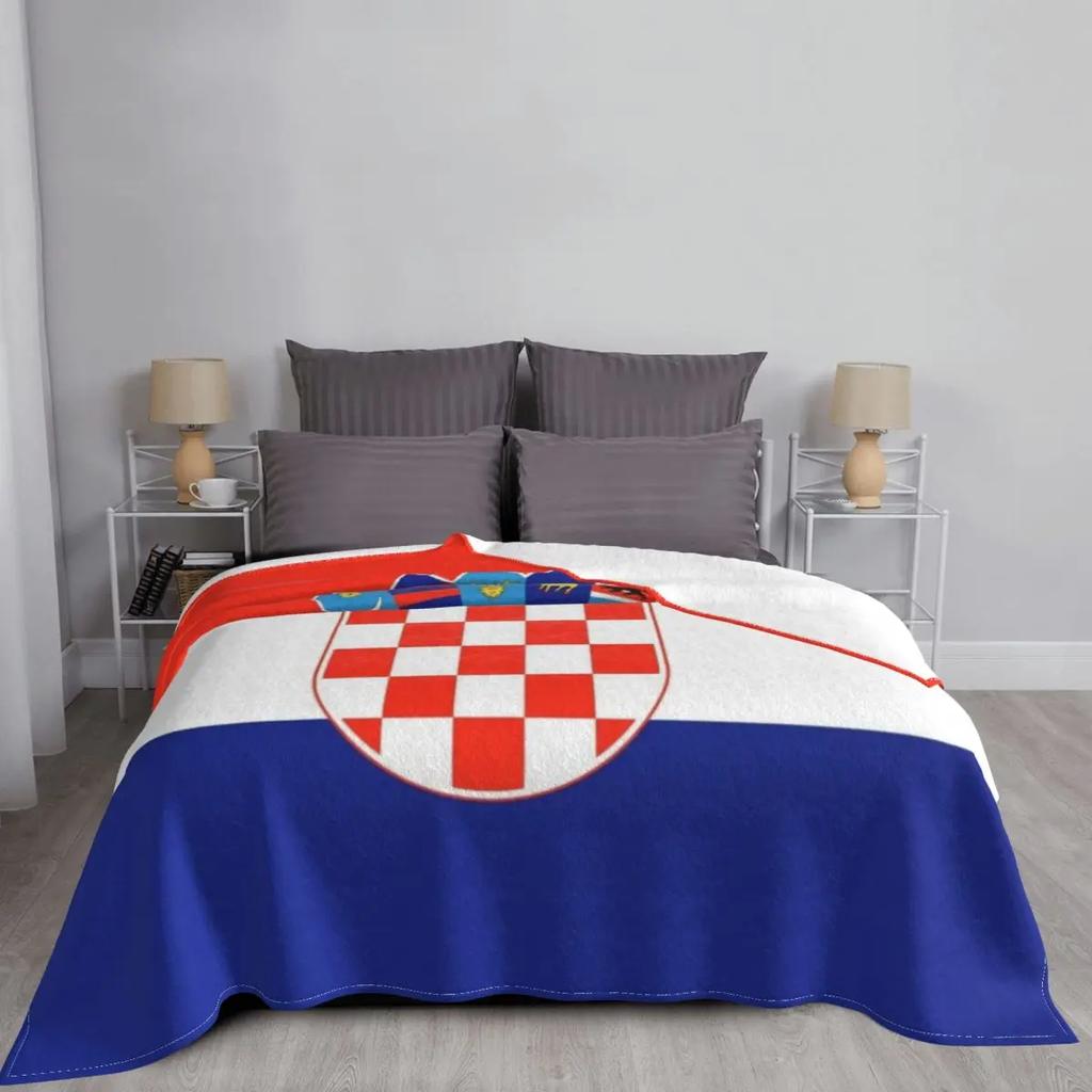 Croatian Flag Print Throw Blanket Fluffy Soft Blankets Cute Blanket Blankets For Baby Beautiful Blankets