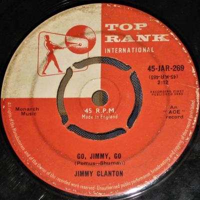 7inch Record JIMMY CLANTON - Go, Jimmy, Go / I Trusted You 45JAR269 Top Rank Intern 1960 UK Rock Used