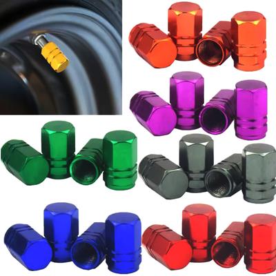 4 Pièces Bouchons de Valve de Pneu Décoratifs Accessoires de Pneus Alliage d'Aluminium Embout Bouchons de Roue Voitures Motos Vélo Couvercle Anti-Poussière