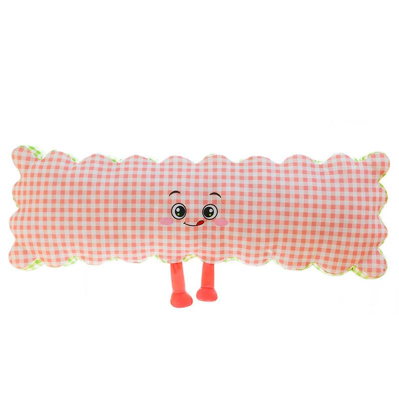 Plush Bubble Grid Cookie Long Pillow For Bedroom And Side Sleepers