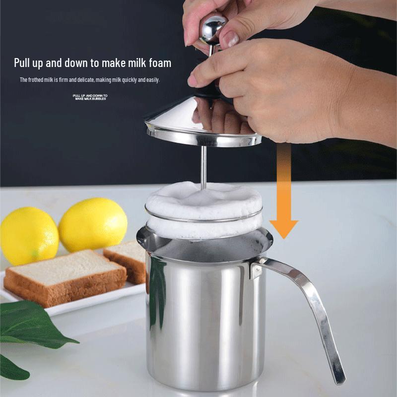 304 Stainless Steel Manual Milk Frother for Cafes and Restaurants