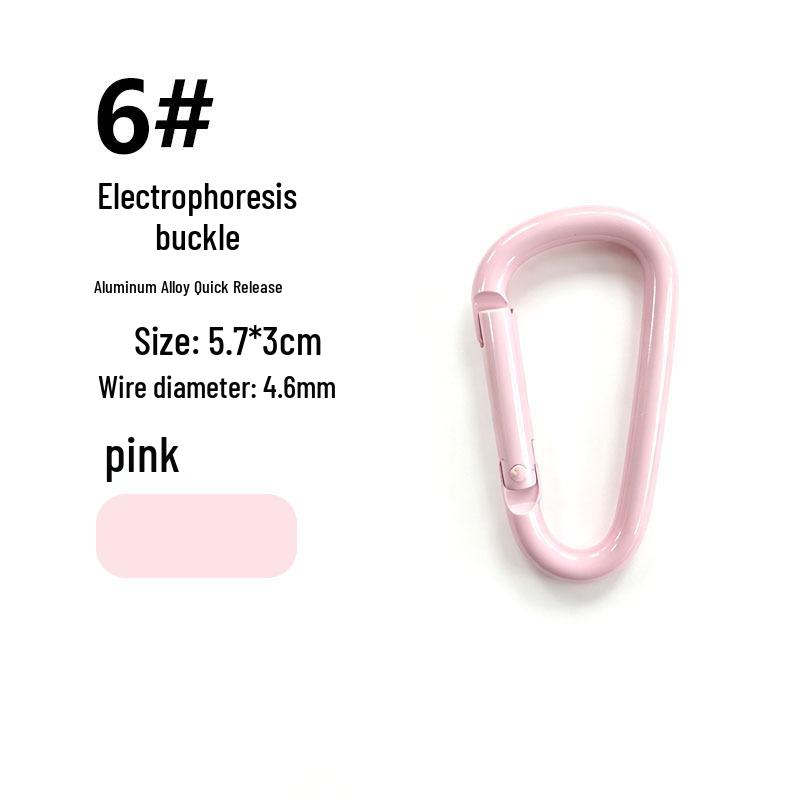 D-Shaped Aluminum Alloy Carabiner with All-Black Electrophoretic Finish (Sizes 4-8)