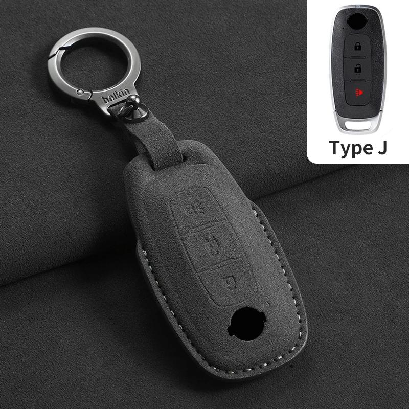 3 Buttons Suede Car Remote Key Case Cover Shell for Nissan Teana Qashqai X-Trail Kicks Tiida for Infiniti Car Keyring
