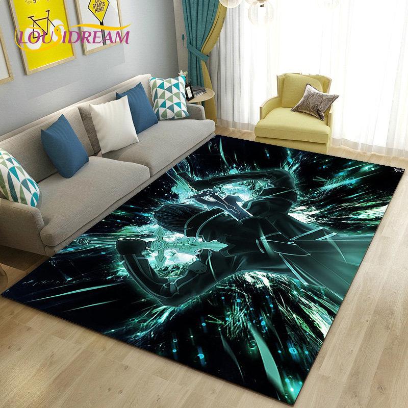 

SAO Sword Art Online Anime Area Rug Large,Carpet Rug for Living Room Bedroom Sofa Doormat Decoration, Non-slip Floor Mat Cover 40x60cm