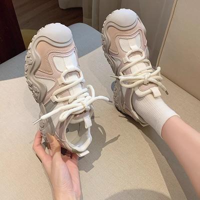 Sneakers 2024 Women's Thick Sole Autumn/winter New Korean Version Fashion College Style Student Non Slip Lace Up Sports Shoes