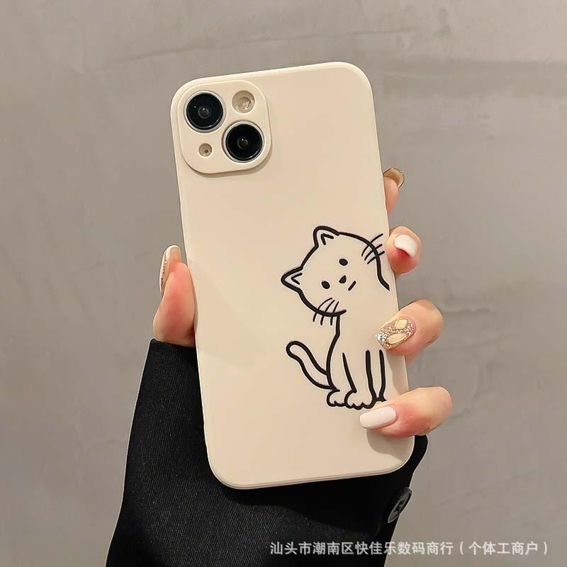 Black and White Kitten Couple Phone Case Compatible with iPhone, iPhone 11/12/13/14 Pro/15/16 Pro Max Soft