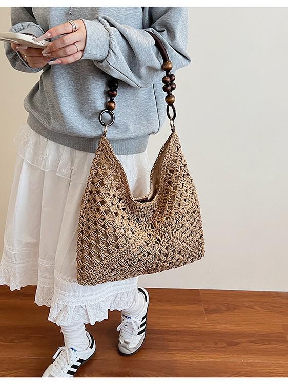 2026 Trendy Large Capacity Woven Tote Backpack - Summer Essential Student Shoulder Bag