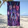 3D K-pop Chibi Idol Girl Group Beach Towel Microfiber Soft Quick Dry Gym Sports Towel Bath Towel for Bathroom Swimming Outdoor