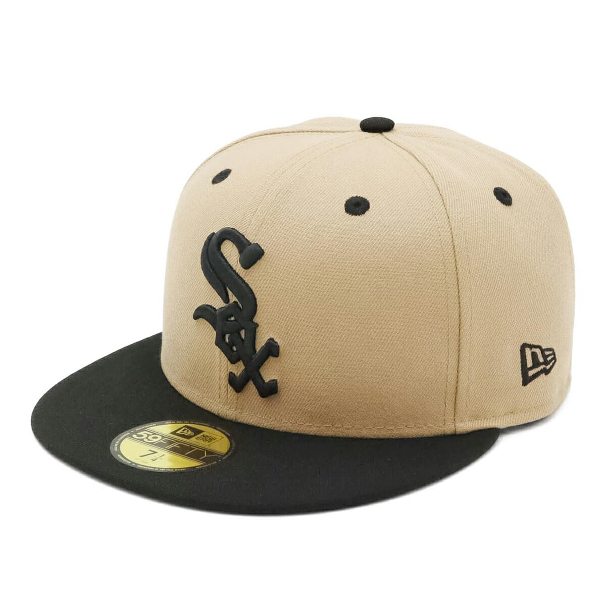 

New Era 59FIFTY Cap MLB Chicago White Sox CWS Camel Beige ONSPOTZ Exclusive and Gokyu Fifty 5950 SOX Straight Flat Visor Fashion Trends Popular Size