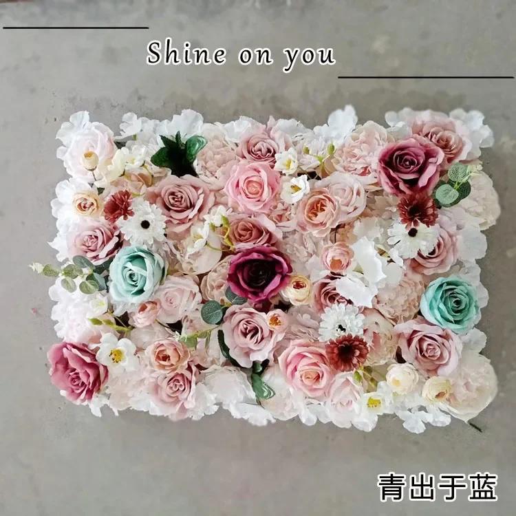 Artificial Flower Flower Wall Three-dimensional Background Wall Wedding Decoration Rose Silk Cloth Modern Home Decoration Part