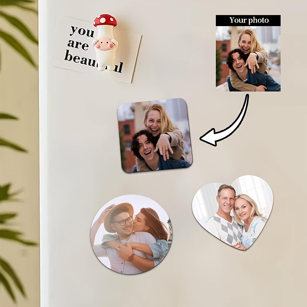 8pc DIY Photo Fridge Magnet Personalize Refrigerator Holiday Decor for Family Memories Friends Lovers Gift Vibrant Print Quality