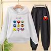 Pink Children Hoodie Black Boys Girls Toddler 3-12 Years Sports Coat Top+Pants Casual Sesame Street ELMO Sweatshirt Set Autumn