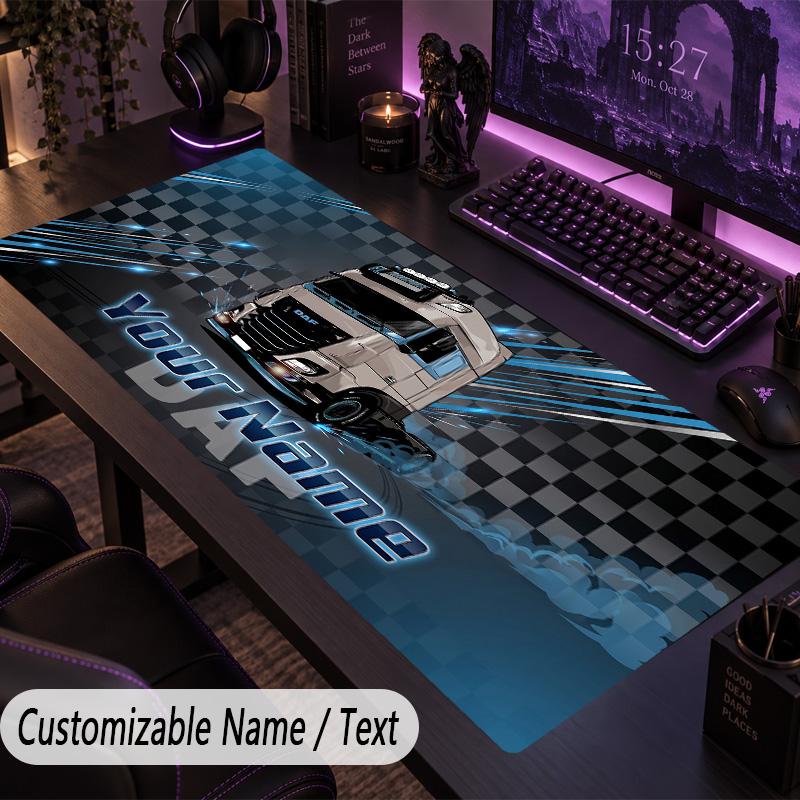 Large Mouse PadDAF Custom Name Text Personalized Desk Mat Non Slip Gaming Pad