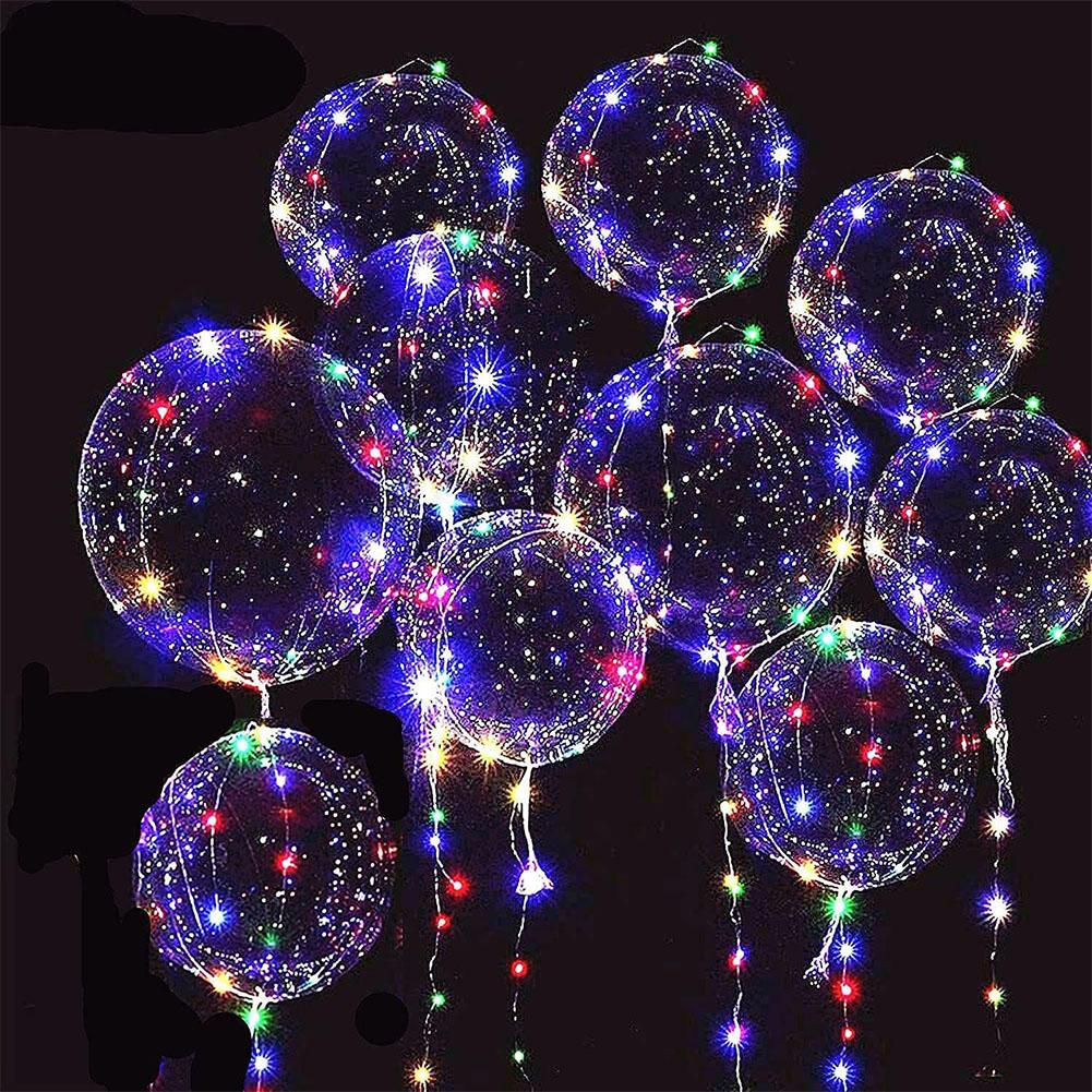 3PCS LED Balloon With Light Transparent Helium Bobo Ballons For Wedding Birthday Christmas Party Decoration LED Light Balloons