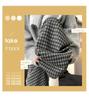 Petite Woolen Checkered Wide-Leg Pants for Women - Autumn/Winter 2025 