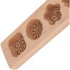 Wooden 4 Flower Pattern DIY Handmade Press Food Pastry Biscuit Cookie Pumpkin Pie Baking Tool for Home Bakery Dessert Shop(Pattern Two)
