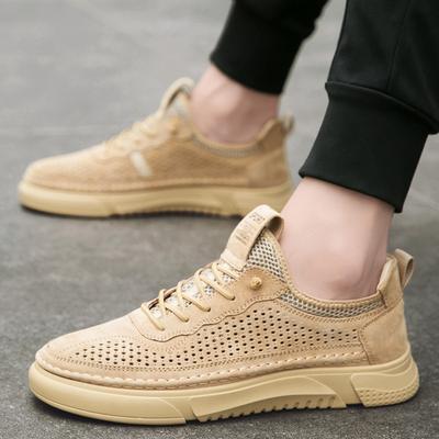 Pantofi de vară noi, ușori, cu talpă moale, perforați, din plasă respirabilă, pentru bărbați, pantofi din plasă, pantofi casual din piele, sport